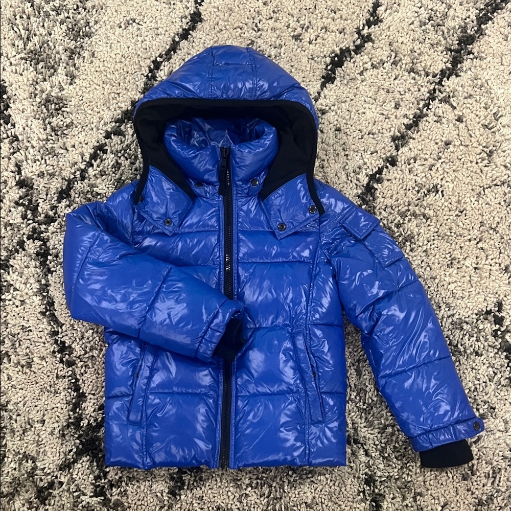 S13 Boys Blue Puffer Jacket with Hood